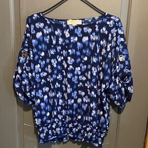 Michael Kors Blue Floral Blouse